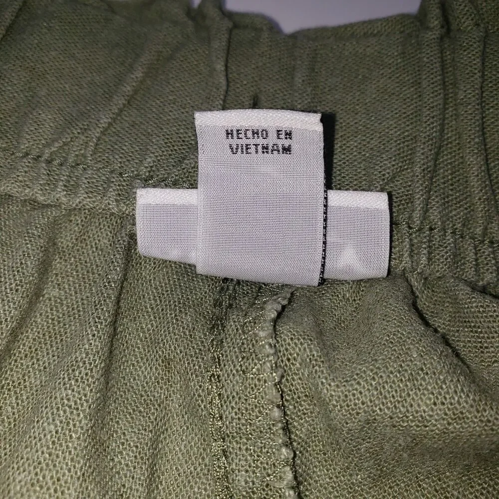 Ava & Viv Olive Green Linen Blend Shorts Lightweight Womens Plus Size 1X